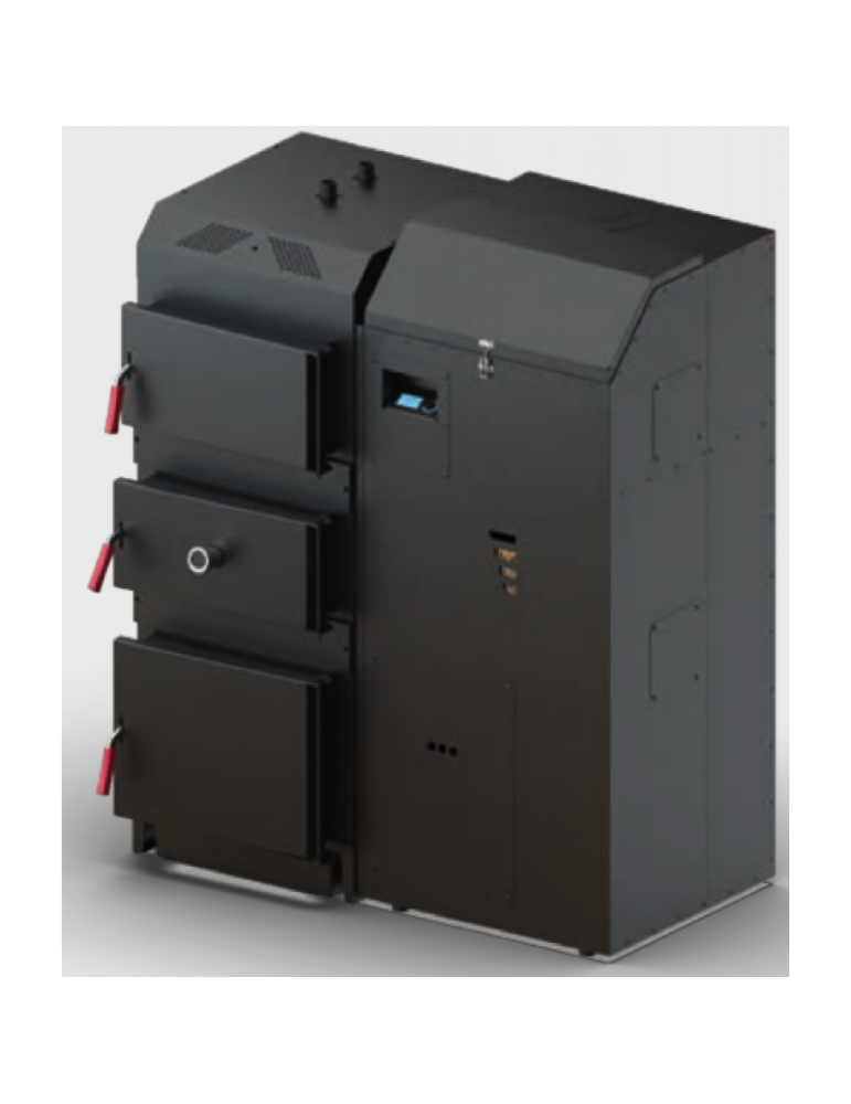 Kozlusan LogPel 40kW Hybrid Wood and Pellet Boiler with 280L Pellet Hopper