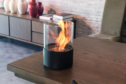Focar de Masă Rotund Bioetanol Kennington - Negru | Elegant și Portabil