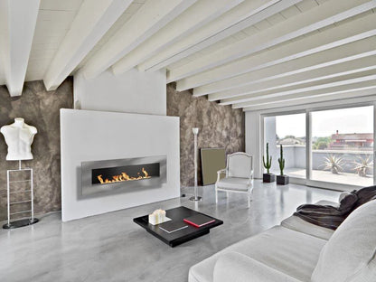 Șemineu pe Bioetanol Icon Fires Nero 1450 Montat pe Perete - Oțel Periat