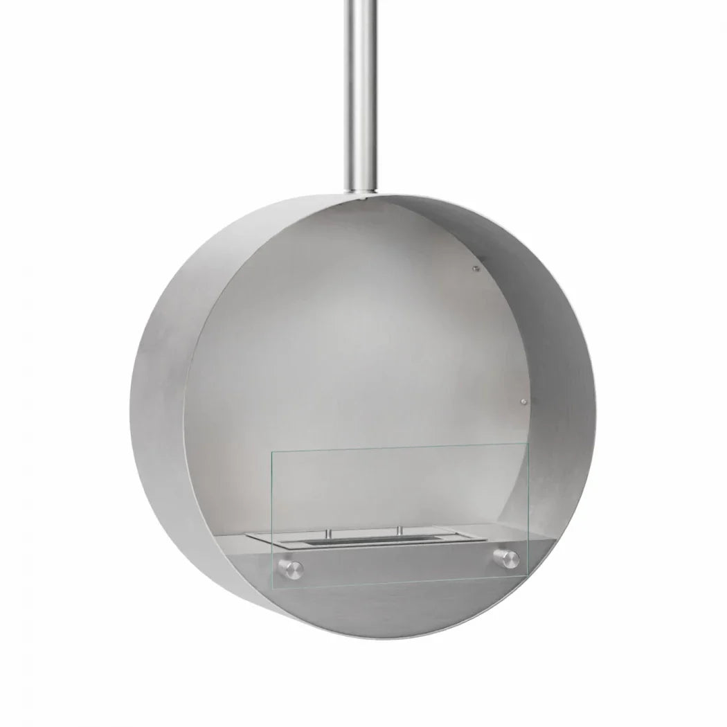 Șemineu Rotund pe Bioetanol Ottawa din Oțel Periat - 50 cm Diametru