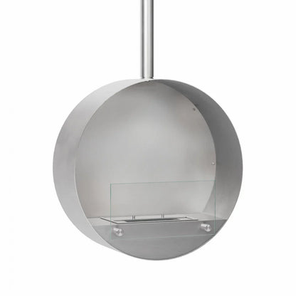 Șemineu Rotund pe Bioetanol Ottawa din Oțel Periat - 50 cm Diametru