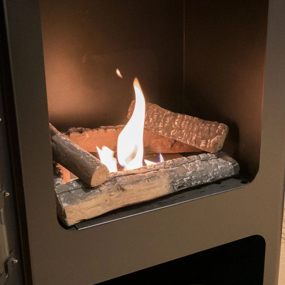 Set de 8 Piese Ceramice "Lemn" pentru Șeminee Bioetanol