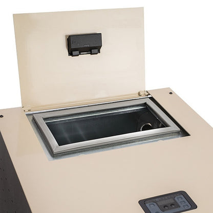 Pachet control inteligent - Termosemineu pe peleti Termax Kamin ECO, 25 kW, 160 mp, buncar peleti 45 kg, volum apa 42 litri, diametru cos fum Ø80 mm, vas expansiune, pompa recirculare incluse, Crem si Termostat inteligent KOPH CT99 fara fir, cu WiFi