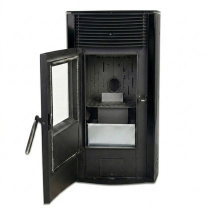Soba pe peleti KOPH PD 10 kW, 60 mp, Negru, cu Kit Complet: Stabilizator tensiune, Aspirator cenusa 1000W si Cos fum inox Ø80 mm