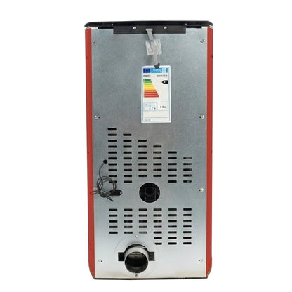 Soba pe peleti KOPH PD 10 kW, 60 mp, Bordo - Pachet Complet cu Stabilizator, Aspirator cenusa si Kit cos fum inox
