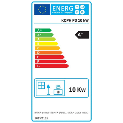 Pachet Complet Soba pe Peleti KOPH PD 10kW (10kW, 60mp, Crem) cu Stabilizator de Tensiune, Aspirator de Cenusa 1000W si Kit Cos de Fum Inox Ø80mm