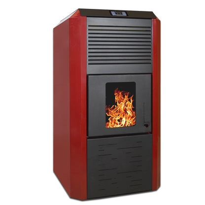 Termosemineu peleti Termax Kamin ECO 30kW, 220mp, Kit Complet: Termostat, Aspirator Cenusa si Cos Inox, Bordo