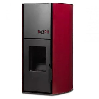 Pachet Complet Termosemineu pe Peleti KOPH PM 12 kW (80 mp) cu Accesorii: Termostat, Aspirator Cenusa si Kit Cos de Fum Inox