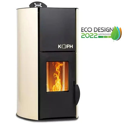KOPH PM 25 kW Pellet Fireplace Smart Control Bundle: 160sqm Heating, WiFi Thermostat, Ash Vacuum, and Voltage Stabilizer