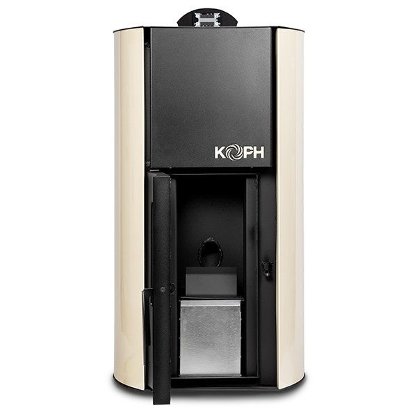 KOPH PM 25 kW Pellet Fireplace Smart Control Bundle: 160sqm Heating, WiFi Thermostat, Ash Vacuum, and Voltage Stabilizer