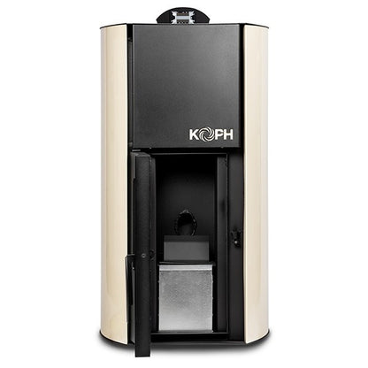 KOPH PM 25 kW Pellet Fireplace Smart Control Bundle: 160sqm Heating, WiFi Thermostat, Ash Vacuum, and Voltage Stabilizer