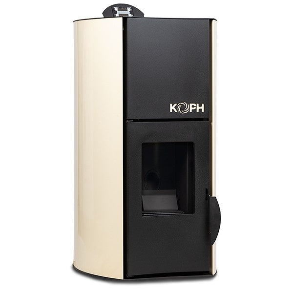 KOPH PM 25 kW Pellet Fireplace Smart Control Bundle: 160sqm Heating, WiFi Thermostat, Ash Vacuum, and Voltage Stabilizer