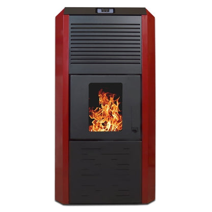 Pachet Smart Control: Termosemineu peleti Termax Kamin ECO 30kW cu Termostat WiFi, Aspirator Cenusa si Stabilizator Tensiune