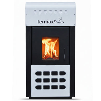 Pachet Smart Control: Termosemineu pe peleti Termax Kamin ECO 25kW, Termostat WiFi KOPH I302, Aspirator cenusa 1000W si Stabilizator tensiune