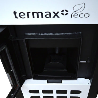 Pachet Smart Control: Termosemineu pe peleti Termax Kamin ECO 25kW, Termostat WiFi KOPH I302, Aspirator cenusa 1000W si Stabilizator tensiune