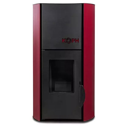 Termosemineu pe peleti KOPH PM 18 kW, 120 mp, Bordo, cu pompa, vas expansiune, grup siguranta si kit calorifere