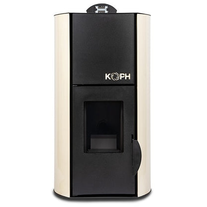Pachet Termosemineu pe Peleti KOPH PM 25 kW, 160 mp, cu Boiler Termoelectric Ariston 100L, Pompa, Vas Expansiune si Accesorii, Crem