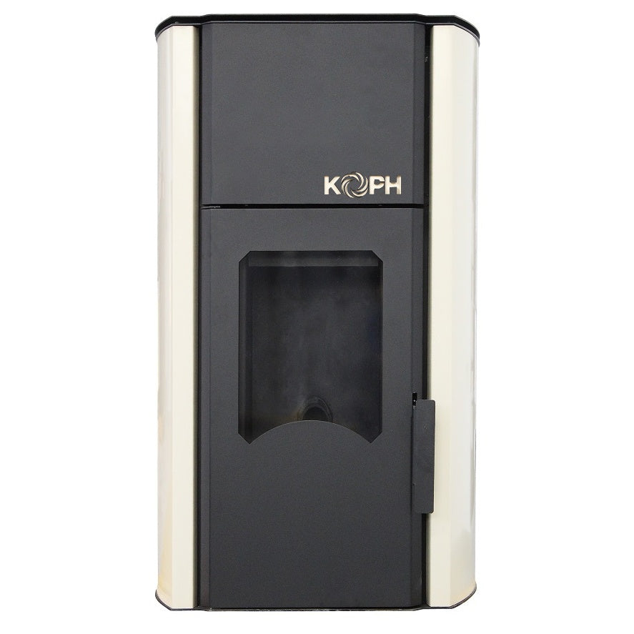 Termosemineu pe peleti KOPH PM 30 kW, 200 mp, buncar 30 kg, evacuare 80 mm, cu pompa si vas expansiune, Crem