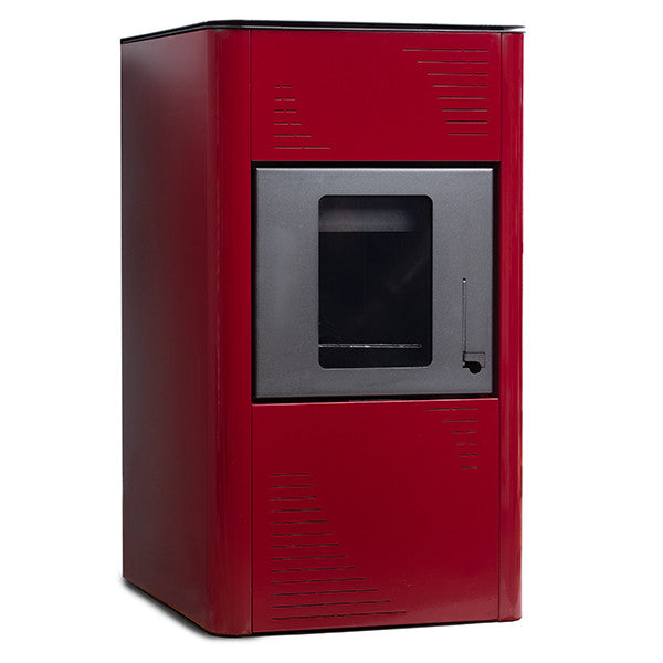Termax Kamin PM 15 kW Pellet Fireplace Boiler Package - 120 sqm, 30kg Hopper, 30L Water Capacity, 80mm Flue, Includes Expansion Vessel and Circulation Pump, Bordo