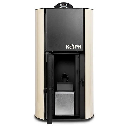 Termosemineu pe peleti KOPH PM 12 kW, 80 mp, cu Boiler Termoelectric Tesy 80L si Kit Instalare Complet, Crem