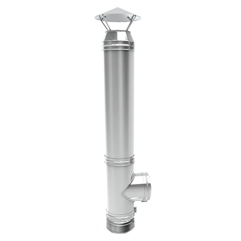 Pachet Complet Termosemineu pe Peleti Termax Kamin ECO 25kW pentru 160mp cu Kit Evacuare Inox 4m