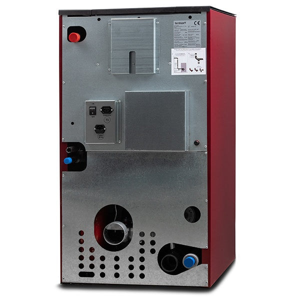 Termax Kamin PM 15 kW Pellet Fireplace Boiler Kit - 120 sqm Heating Capacity with 30kg Hopper, 30L Water Volume, and 4m Stainless Steel Double-Wall Flue System