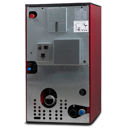 Termax Kamin PM 15 kW Pellet Fireplace Boiler Kit - 120 sqm Heating Capacity with 30kg Hopper, 30L Water Volume, and 4m Stainless Steel Double-Wall Flue System