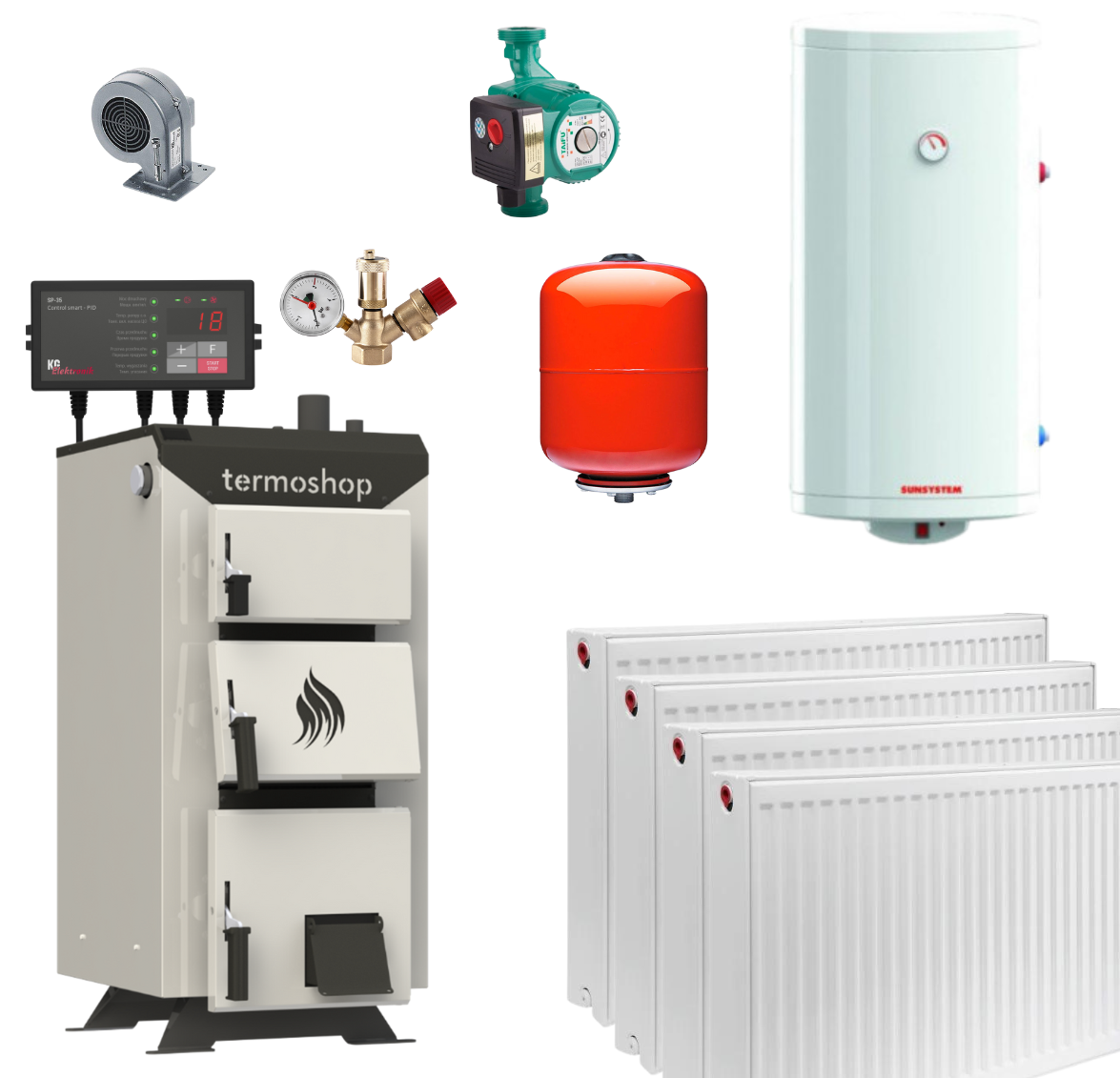 Termoshop 30 kW Heating System Package for 160-180 m2 Homes