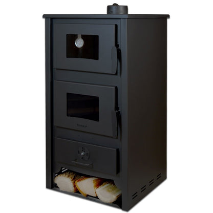 Pachet Termosoba pe lemn Termax Codru, 24.43 kW, cuptor integrat, randament 85.10%, 155 m², Calorifere, Pompa Recirculare, Vas expansiune, Robineti tur/retur si set accesorii