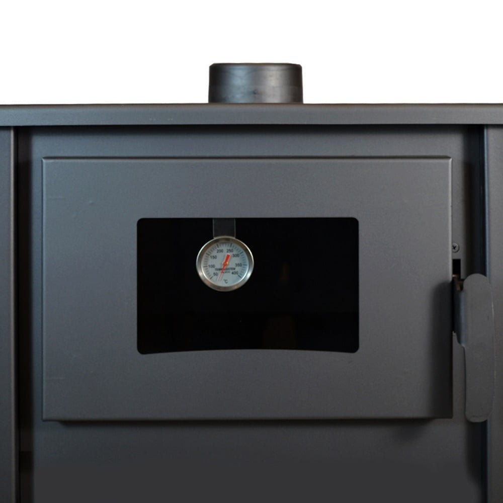 Pachet Termosoba pe lemn Termax Codru, 24.43 kW, cuptor integrat, randament 85.10%, 155 m², Calorifere, Pompa Recirculare, Vas expansiune, Robineti tur/retur si set accesorii