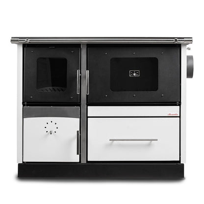 Pachet Termosoba pe lemn Termax Maria 25 kW din otel, evacuare pe stanga, Calorifere, Pompe Recirculare, Vas Expansiune, Boiler Termoelectric 100 litri