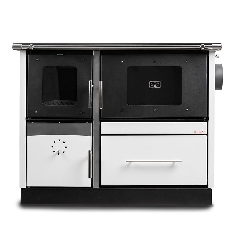 Pachet Termosoba pe lemn Termax Maria 25 kW din otel, evacuare pe stanga, Calorifere, Pompe Recirculare, Vas Expansiune, Boiler Termoelectric 100 litri