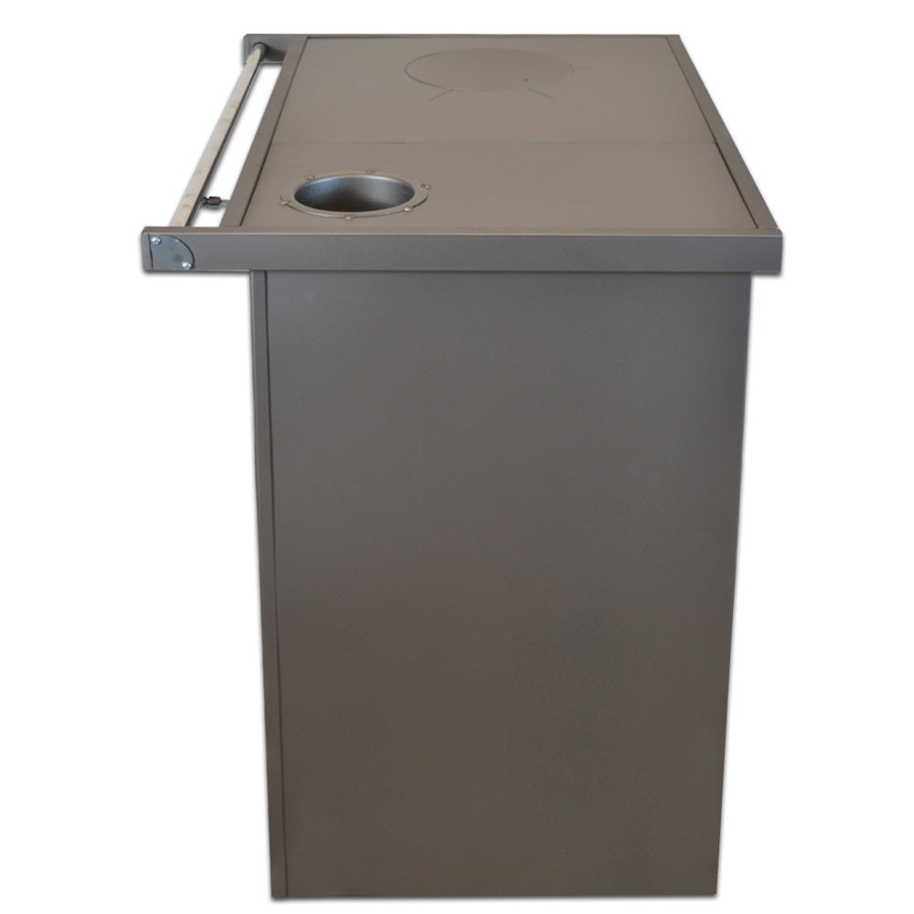Pachet Termosoba pe lemn Termax Voinic, 12.05 kW, evacuare pe dreapta, cuptor integrat, randament 85.29%, 80 m², Antracit, Grup siguranta, Pompa recirculare si Boiler termoelectric Tesy 80 litri
