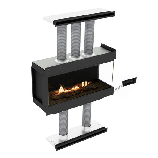 Șemineu Automată cu Bioetanol Panorama, Colț Drept - Design Modern și Eficiență Energetică
