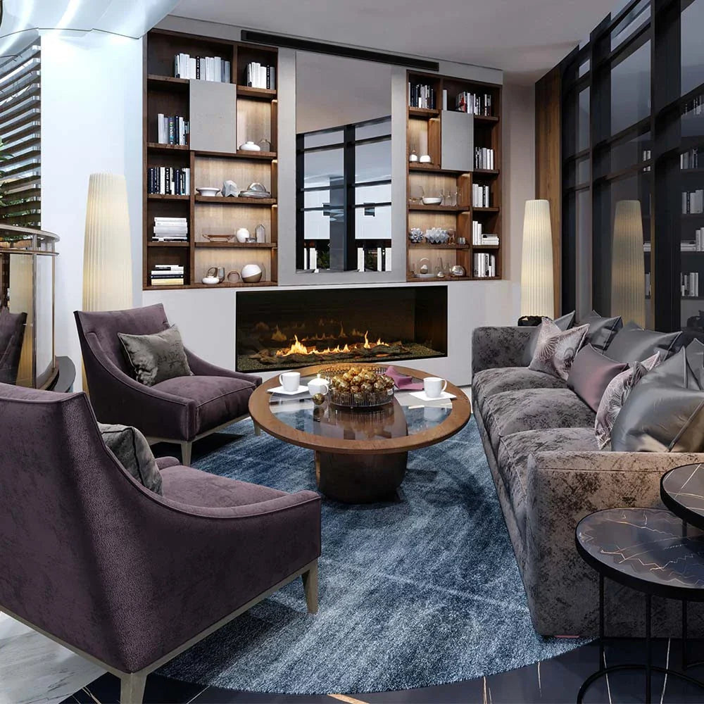 Șemineu Automată Bioetanol Panorama - Față Unică, Design Minimalist cu Sticlă