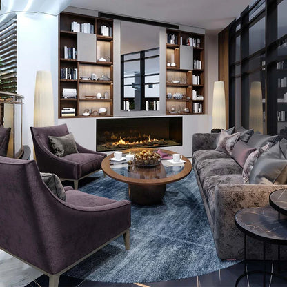 Șemineu Automată Bioetanol Panorama - Față Unică, Design Minimalist cu Sticlă