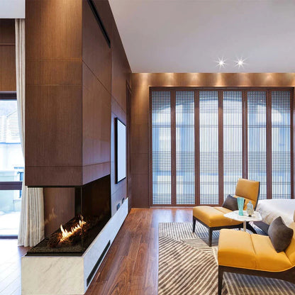 Șemineu cu bioetanol Panorama, Divizor de Cameră, cu Sticlă pe Trei Laturi