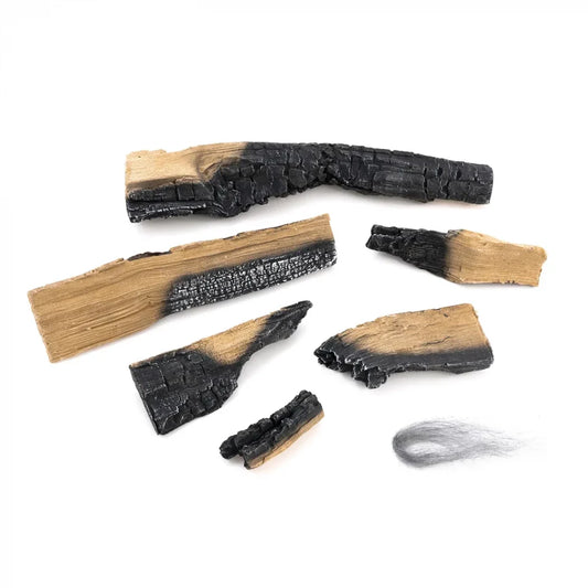 Set Decorativ Elegant pentru Focare Bioetanol Planika Rock - Lemne Ceramice și Fibre Incandescente