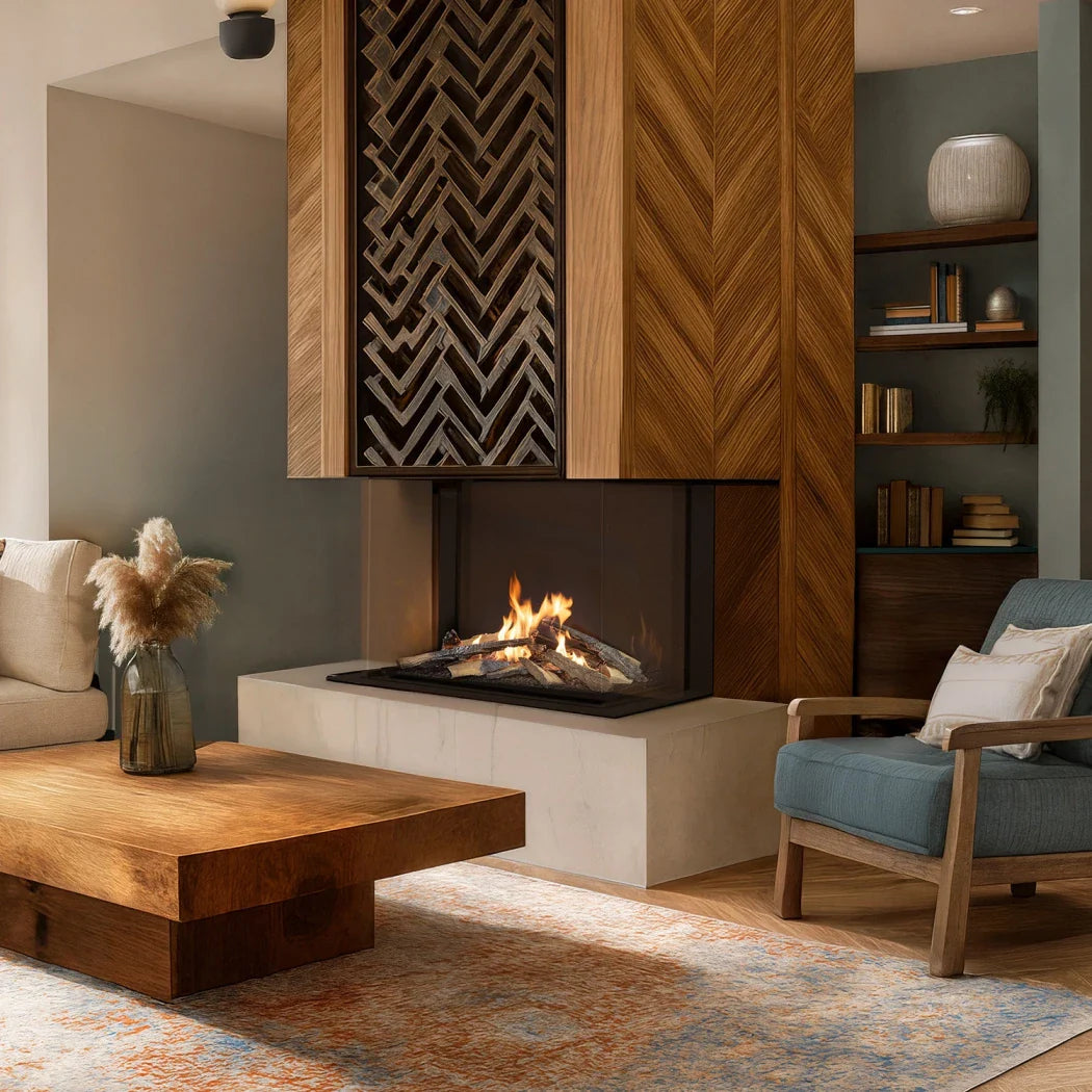 Șemineu Panoramic Bioetanol Sono - Trei Fațete cu Tehnologie BEV®