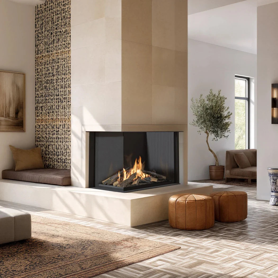 Șemineu de colț Sono cu Bioetanol - Design Modern, Tehnologie BEV®, 9.5kW