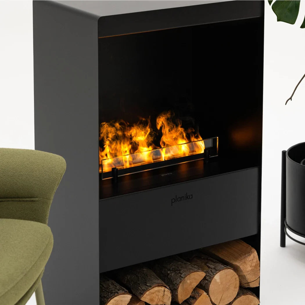 Șemineu cu Abur - Negru Elegant cu Tehnologie Opti-Myst