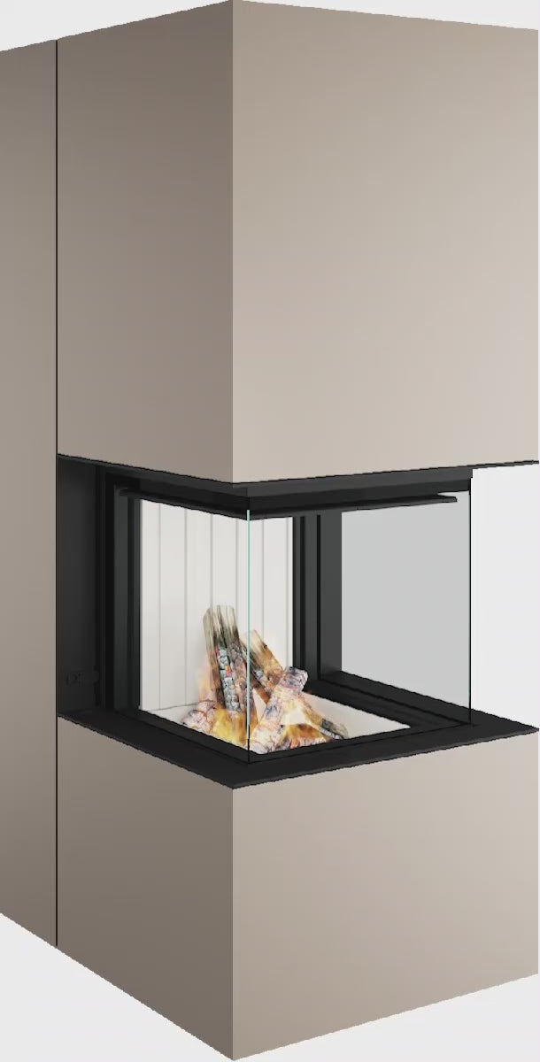 Artemis - Soba Eleganta cu Foc Panoramica 3-Fete, Design Premium Spartherm