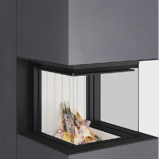 Artemis - Soba Eleganta cu Foc Panoramica 3-Fete, Design Premium Spartherm