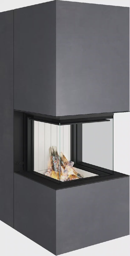 Artemis - Soba Eleganta cu Foc Panoramica 3-Fete, Design Premium Spartherm