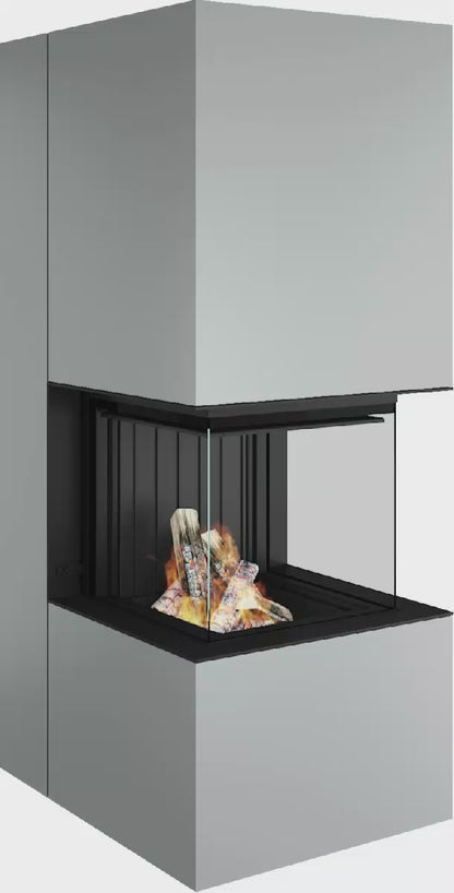 Artemis - Soba Eleganta cu Foc Panoramica 3-Fete, Design Premium Spartherm