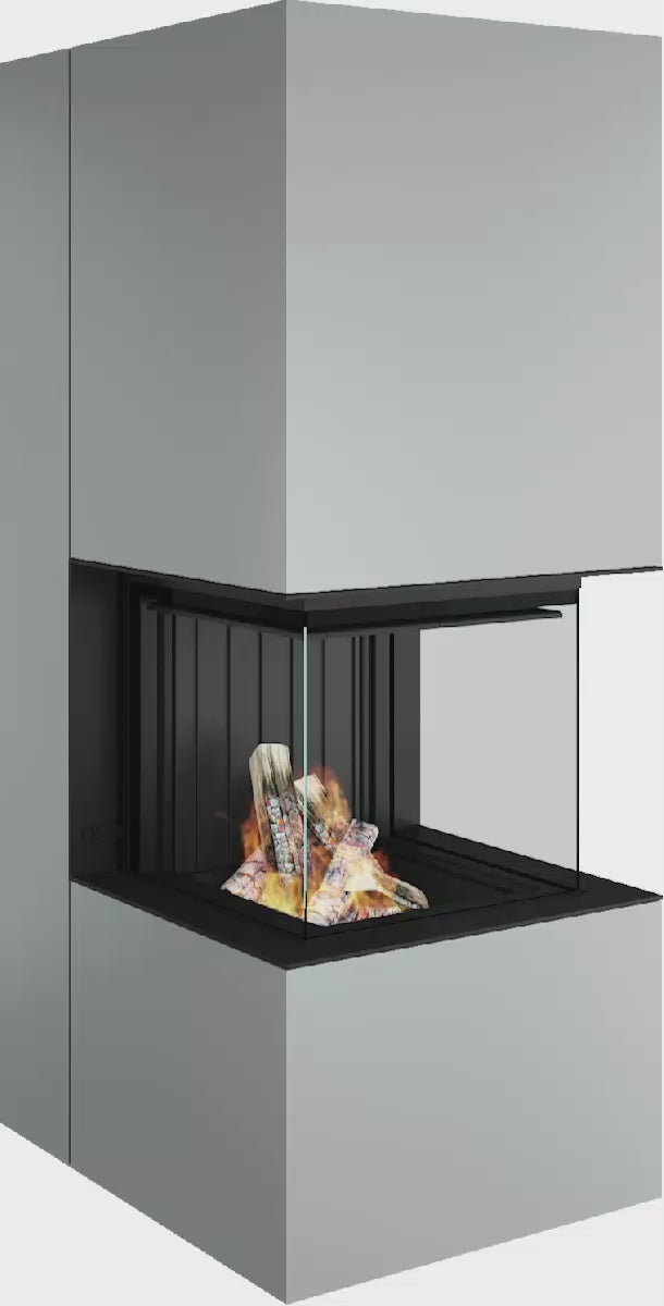Artemis - Soba Eleganta cu Foc Panoramica 3-Fete, Design Premium Spartherm