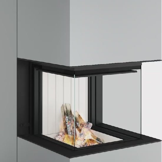 Artemis - Soba Eleganta cu Foc Panoramica 3-Fete, Design Premium Spartherm