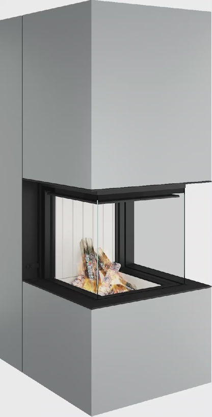 Artemis - Soba Eleganta cu Foc Panoramica 3-Fete, Design Premium Spartherm