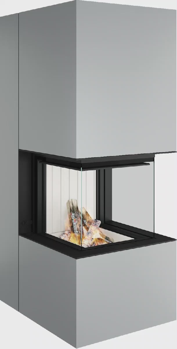 Artemis - Soba Eleganta cu Foc Panoramica 3-Fete, Design Premium Spartherm