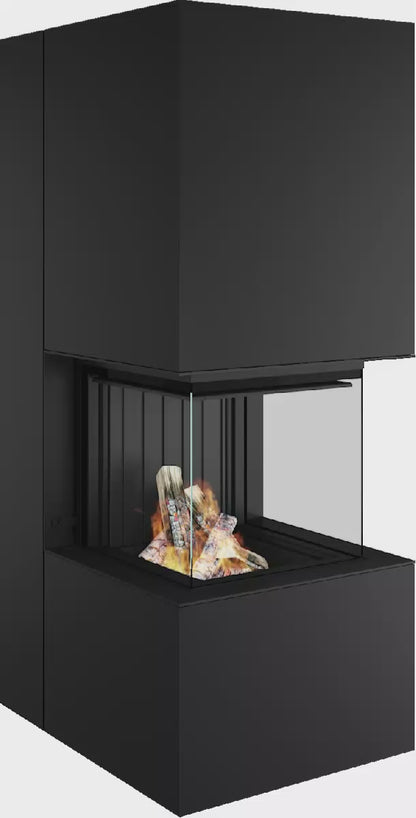 Artemis - Soba Eleganta cu Foc Panoramica 3-Fete, Design Premium Spartherm